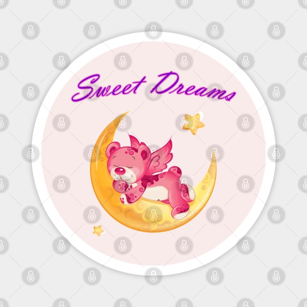 Sweet Dreams Teddy Bear Magnet by antarte